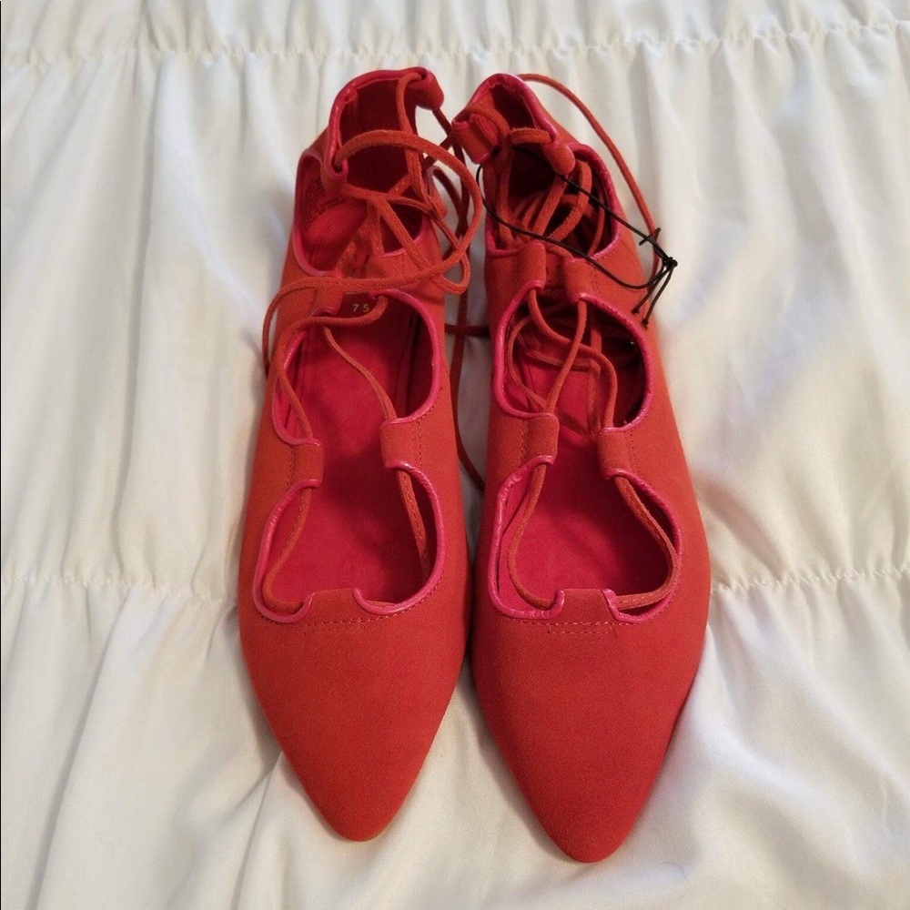 Gap  lace up suede ballet flats